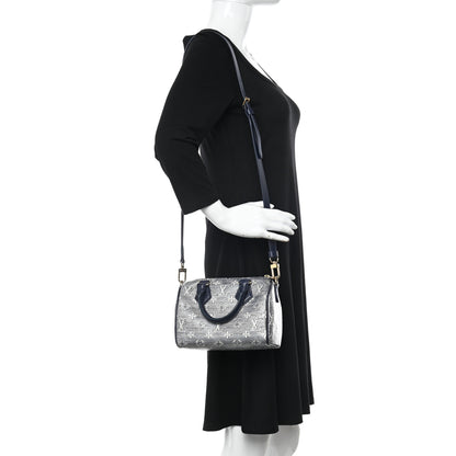 Louis Vuitton Monoglam Speedy Bandouliere 20 Blue 2 of 10