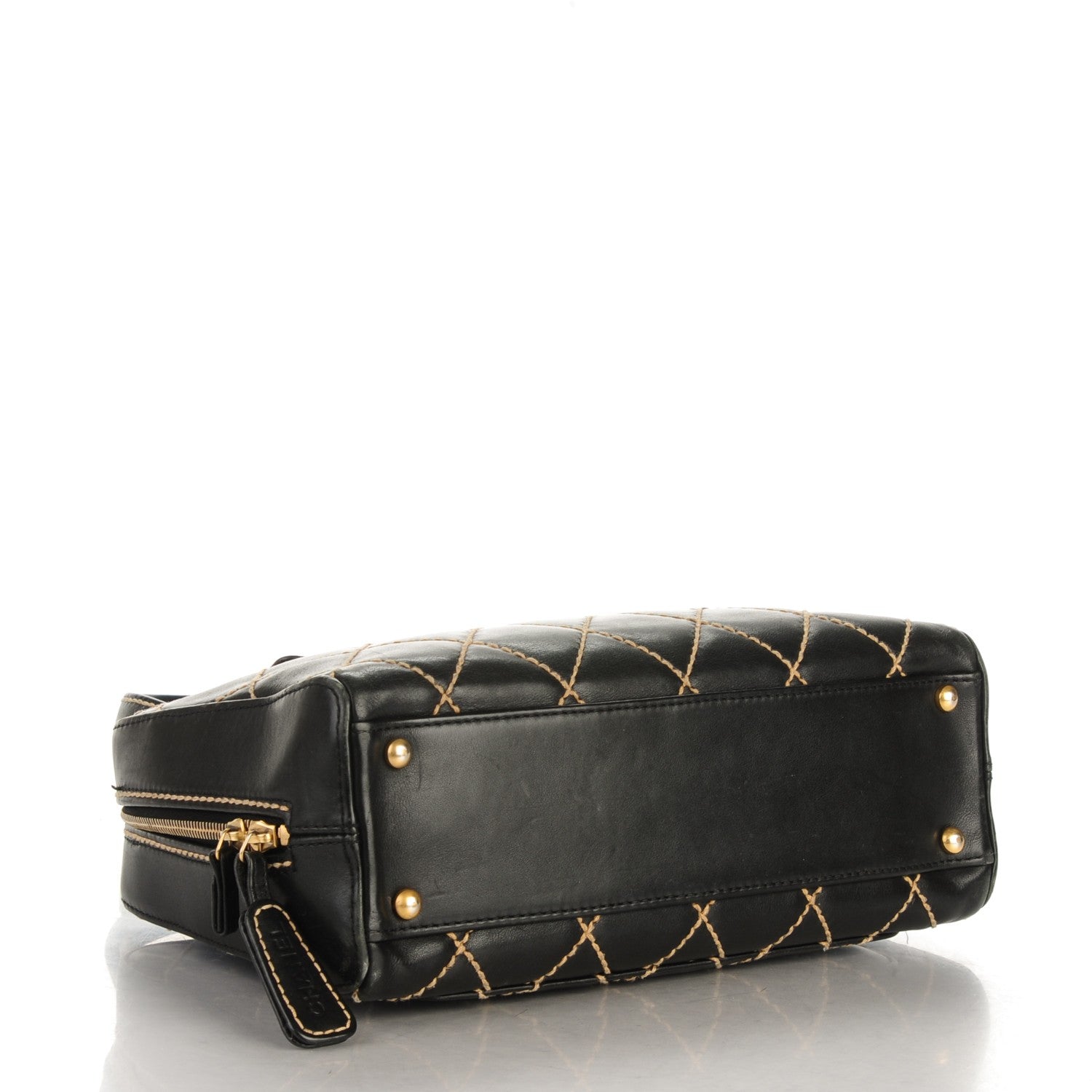 Chanel Calfskin Contrast Stitch Surpique Bowler Black 4 of 8