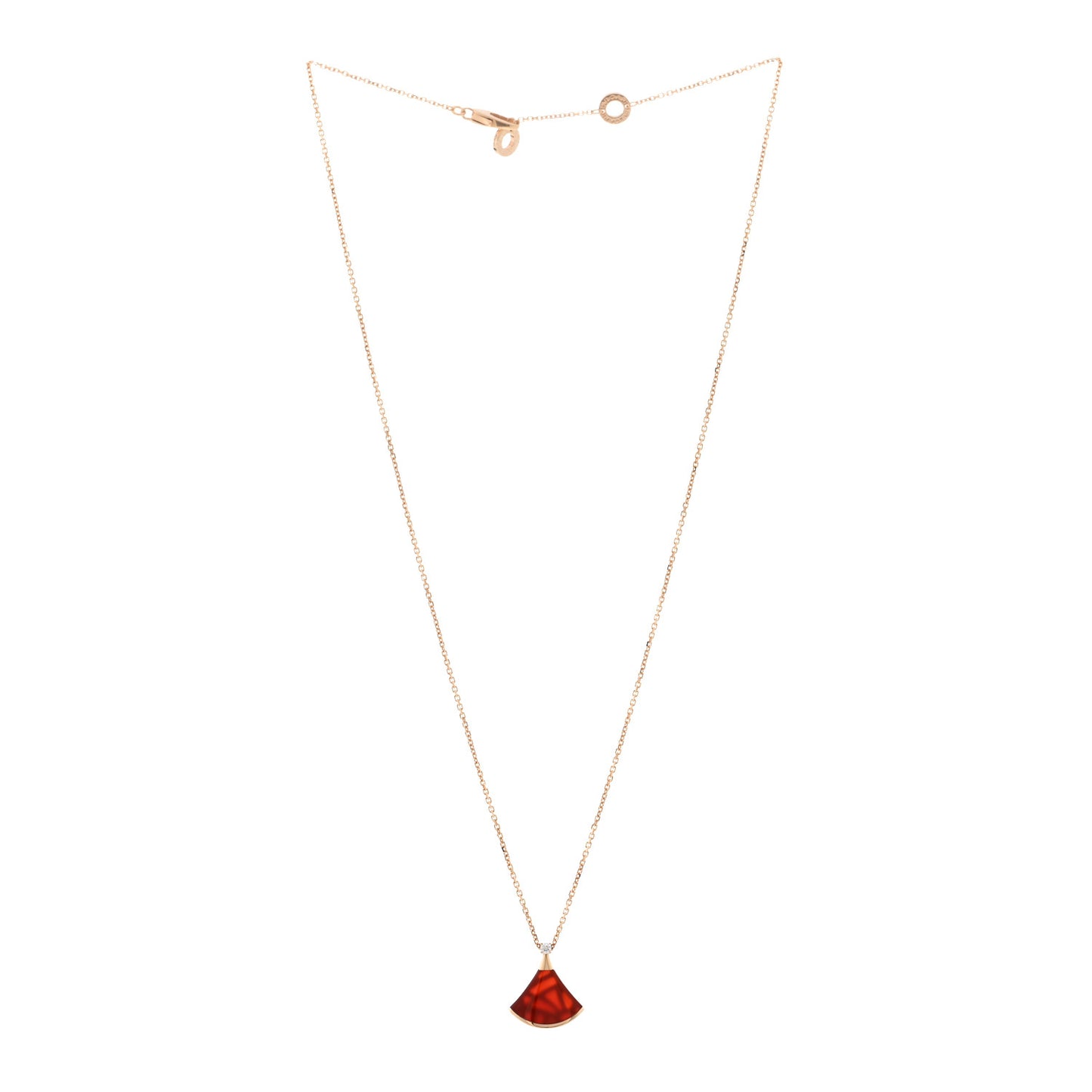 18K Rose Gold Diamond Carnelian Divas' Dream Pendant Necklace