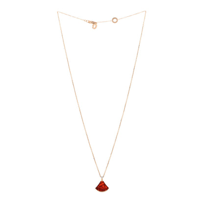Bulgari 18K Rose Gold Diamond Carnelian Divas' Dream Pendant Necklace 3 of 4