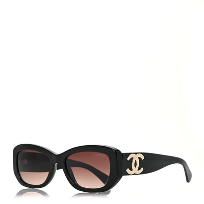 Chanel Acetate Rectangle Sunglasses 5493 Black 1 of 12