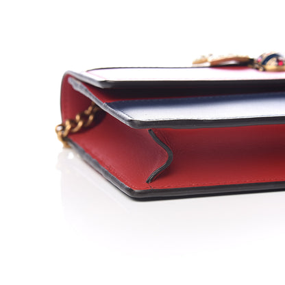 Gucci Calfskin Queen Margaret Chain Wallet Blue Agata Hibiscus Red Mystic White 8 of 10