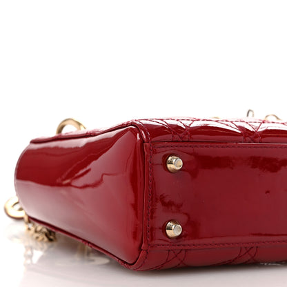 Christian Dior Patent Cannage Mini Lady Dior Red 8 of 9