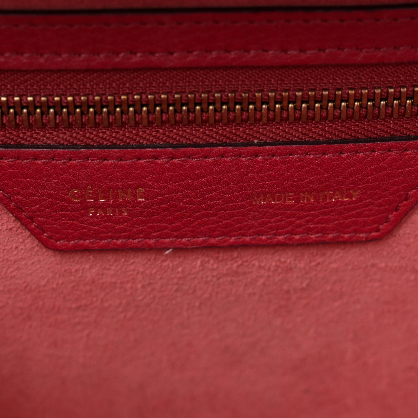 Drummed Calfskin Micro Luggage Merlot