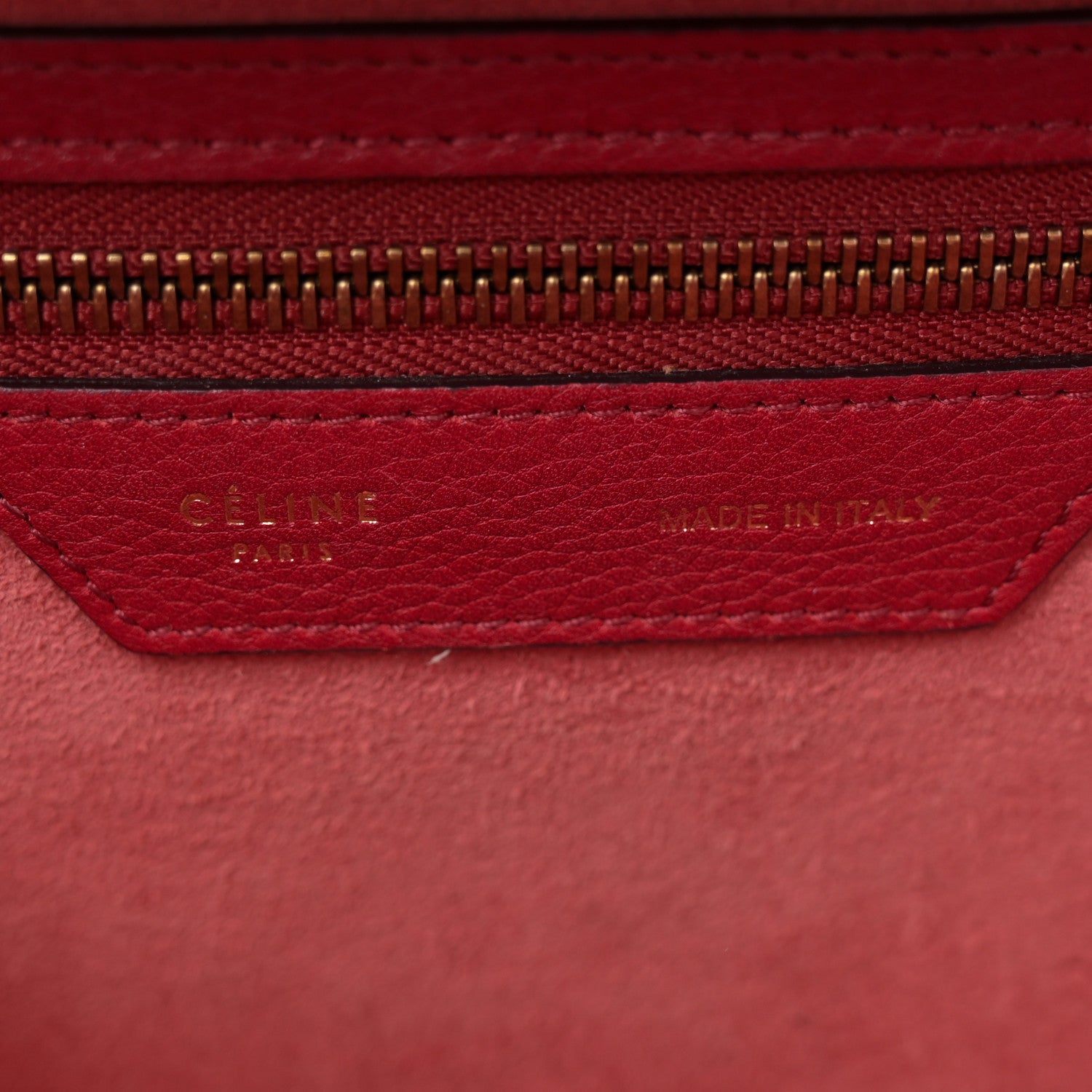 Celine Drummed Calfskin Micro Luggage Merlot 6 of 15