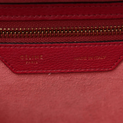 Celine Drummed Calfskin Micro Luggage Merlot 6 of 15