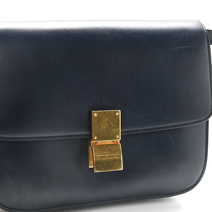 Celine Box Calfskin Medium Classic Box Flap Bag Navy 11 of 13