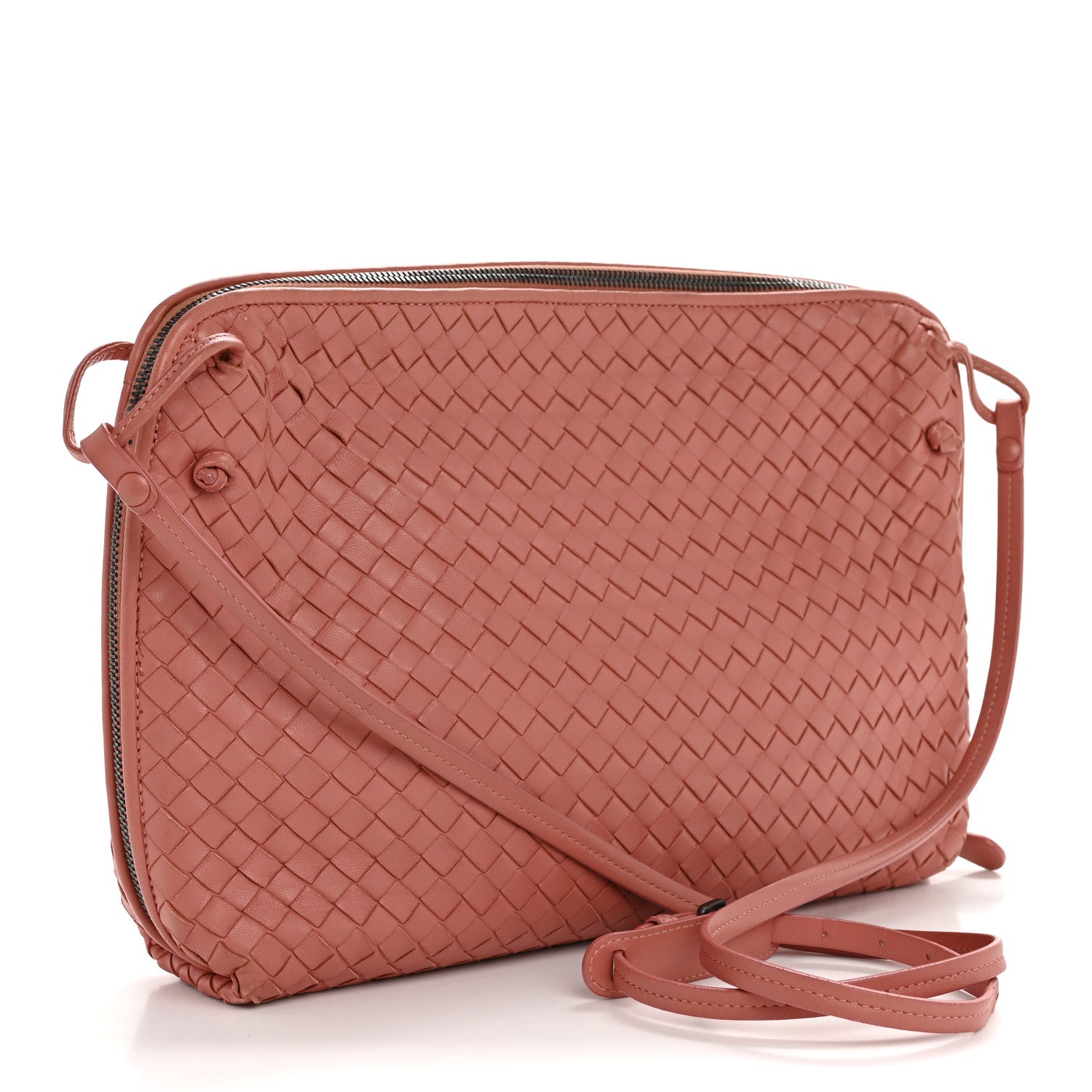 Bottega Veneta Nappa Intrecciato Large Nodini Crossbody Messenger Quarzo 3 of 14