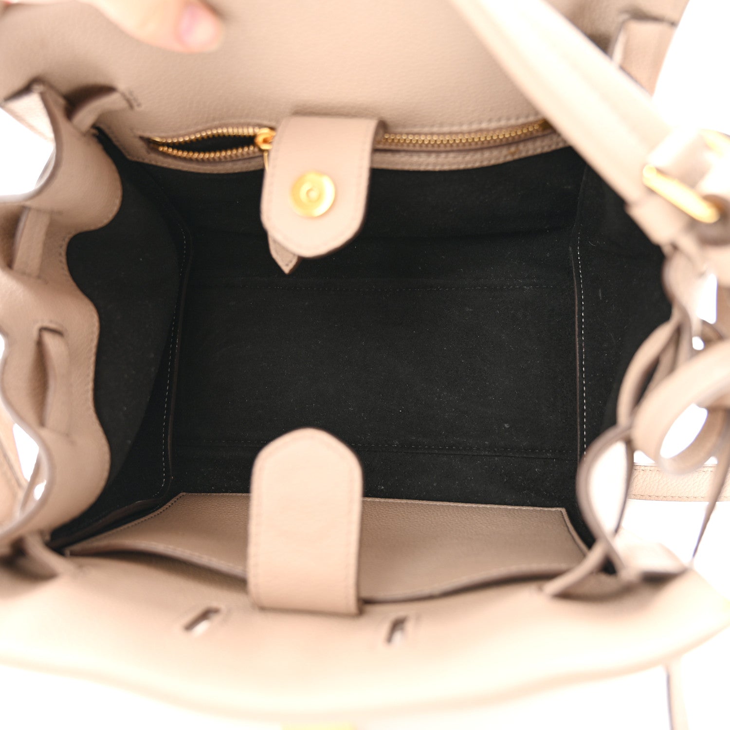 Tom Ford Grained Calfskin Small Padlock Top Handle Beige 5 of 12
