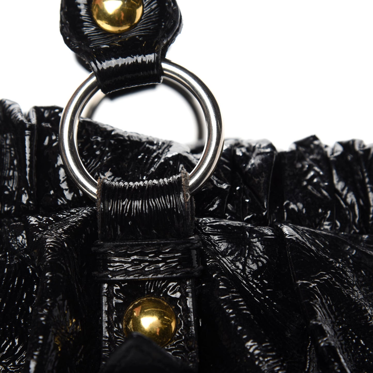Vernice Gathered Tote Black