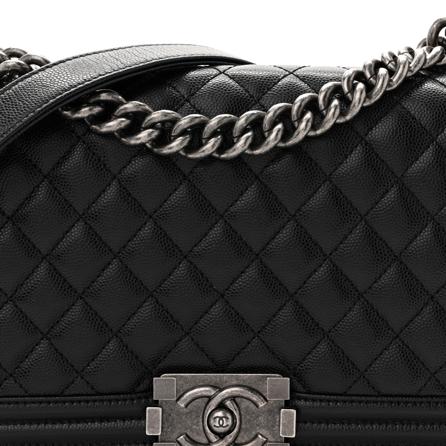 Chanel Caviar Quilted Medium Boy Flap Black 8 of 10
