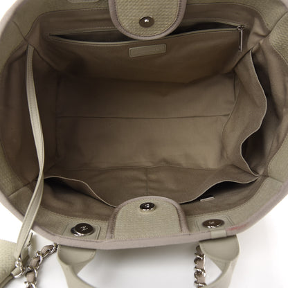 Chanel Canvas Large Deauville Tote Taupe 8 of 10