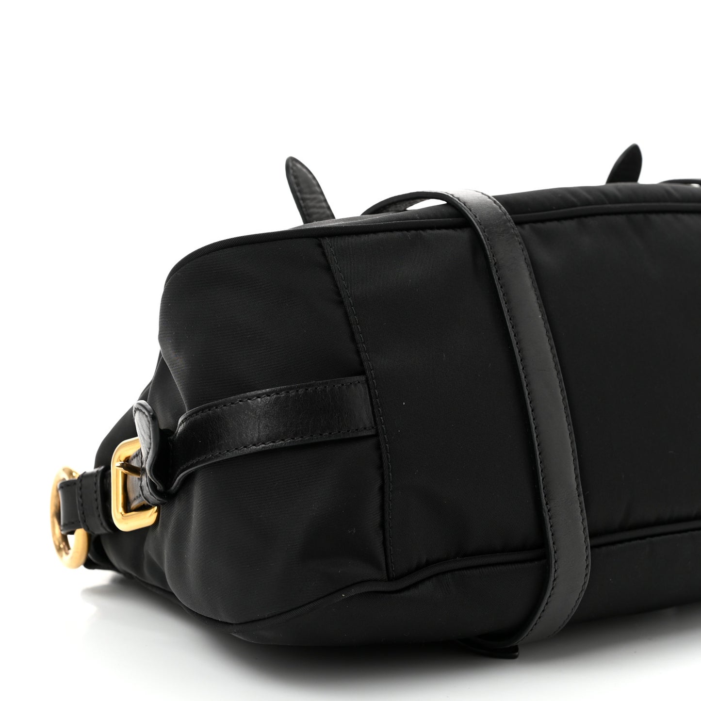 Tessuto Nylon Soft Calfskin Shopping Satchel Black