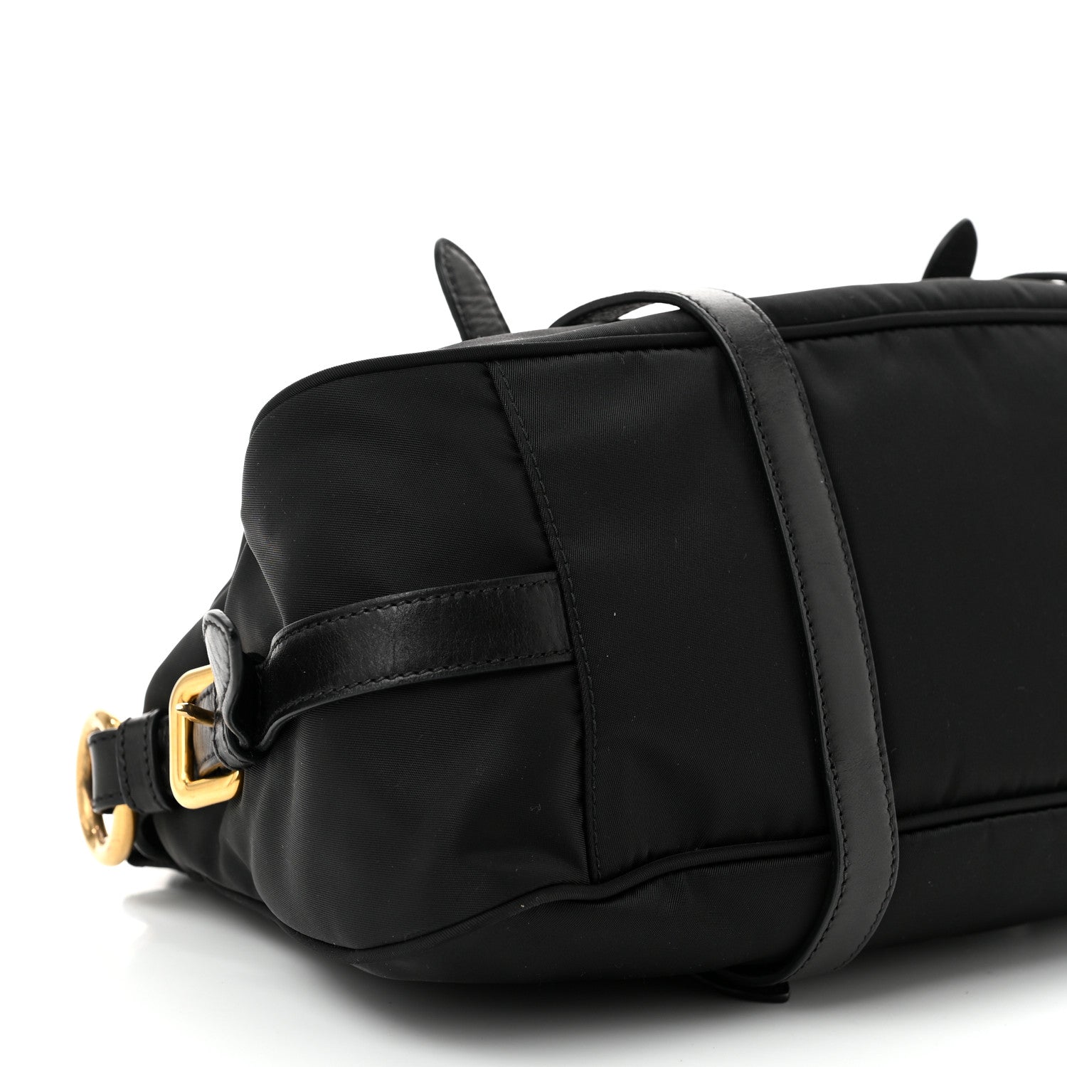 Prada Tessuto Nylon Soft Calfskin Shopping Satchel Black 10 of 11