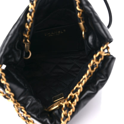 Chanel Shiny Calfskin Quilted Mini Chanel 22 Black 5 of 10