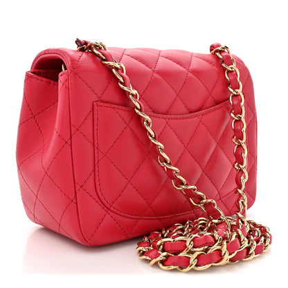 Chanel Lambskin Quilted Mini Square Flap Dark Pink 3 of 14