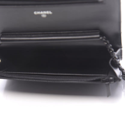 Chanel Aged Calfskin Chevron Quilted Reissue Wallet On Chain WOC So Black 5 of 11