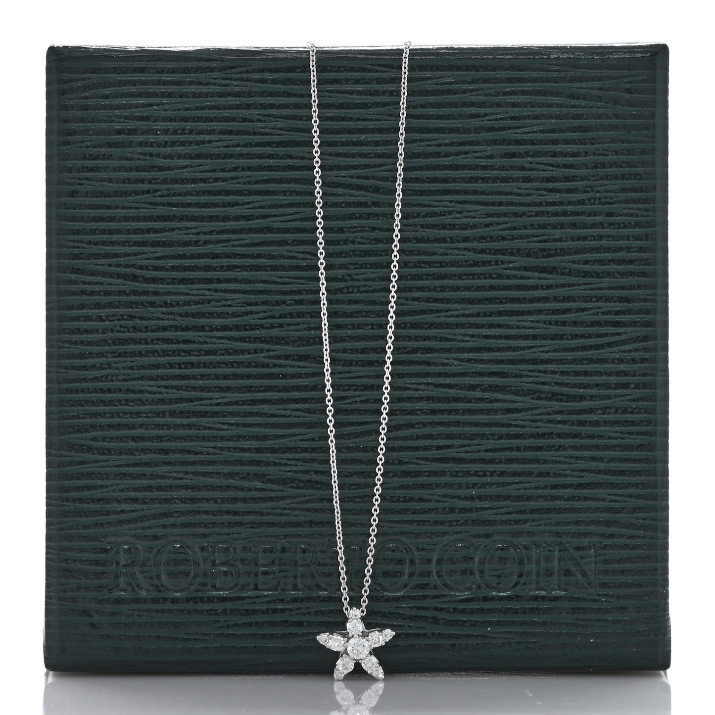 18K White Gold Diamond Tiny Treasures Star Pendant Necklace