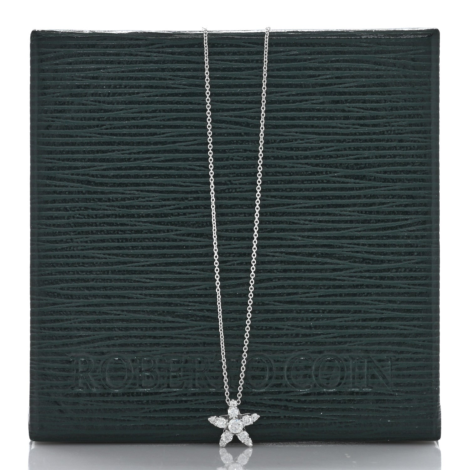 Roberto Coin 18K White Gold Diamond Tiny Treasures Star Pendant Necklace 5 of 5