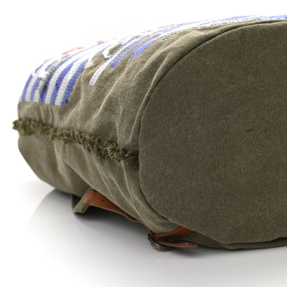 Chanel Canvas Sequins Cubano Trip Backpack Khaki 9 of 10