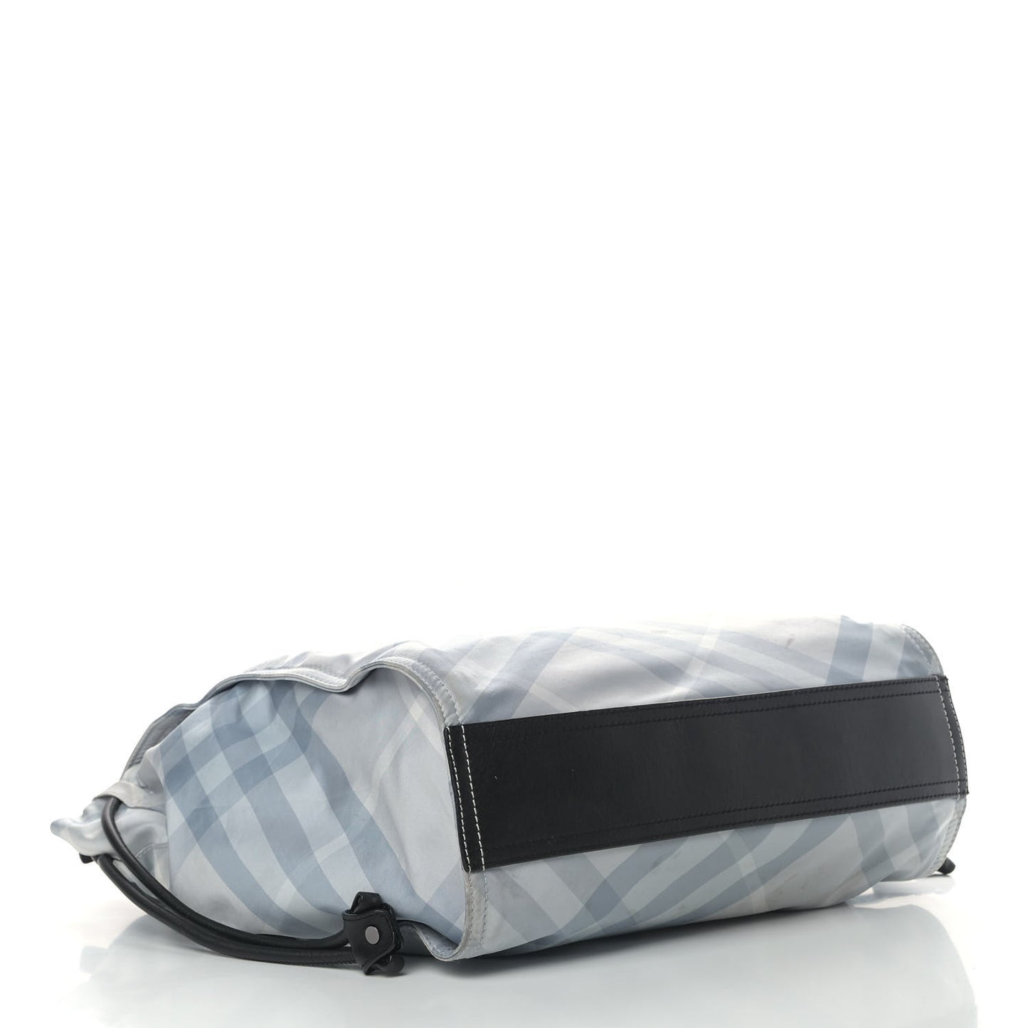 Nylon Check Buckleigh Packable Tote Light Blue