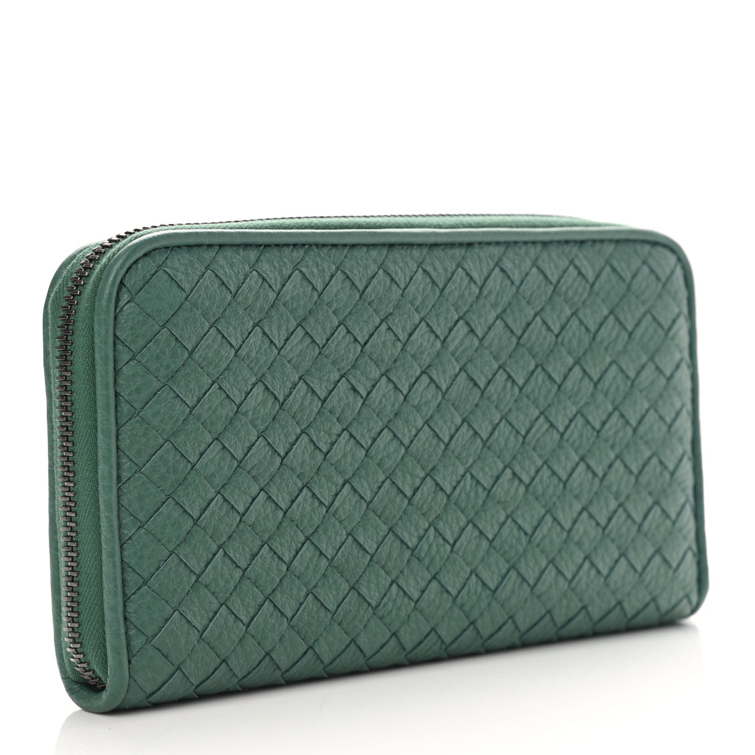 Bottega Veneta Nappa Intrecciato Zip Around Wallet Light Green 2 of 7