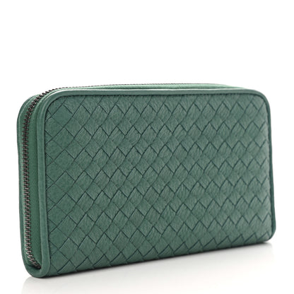 Bottega Veneta Nappa Intrecciato Zip Around Wallet Light Green 2 of 7