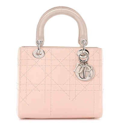 Christian Dior Lambskin Cannage Stitched Small Lady Dior Pink White 1 of 10