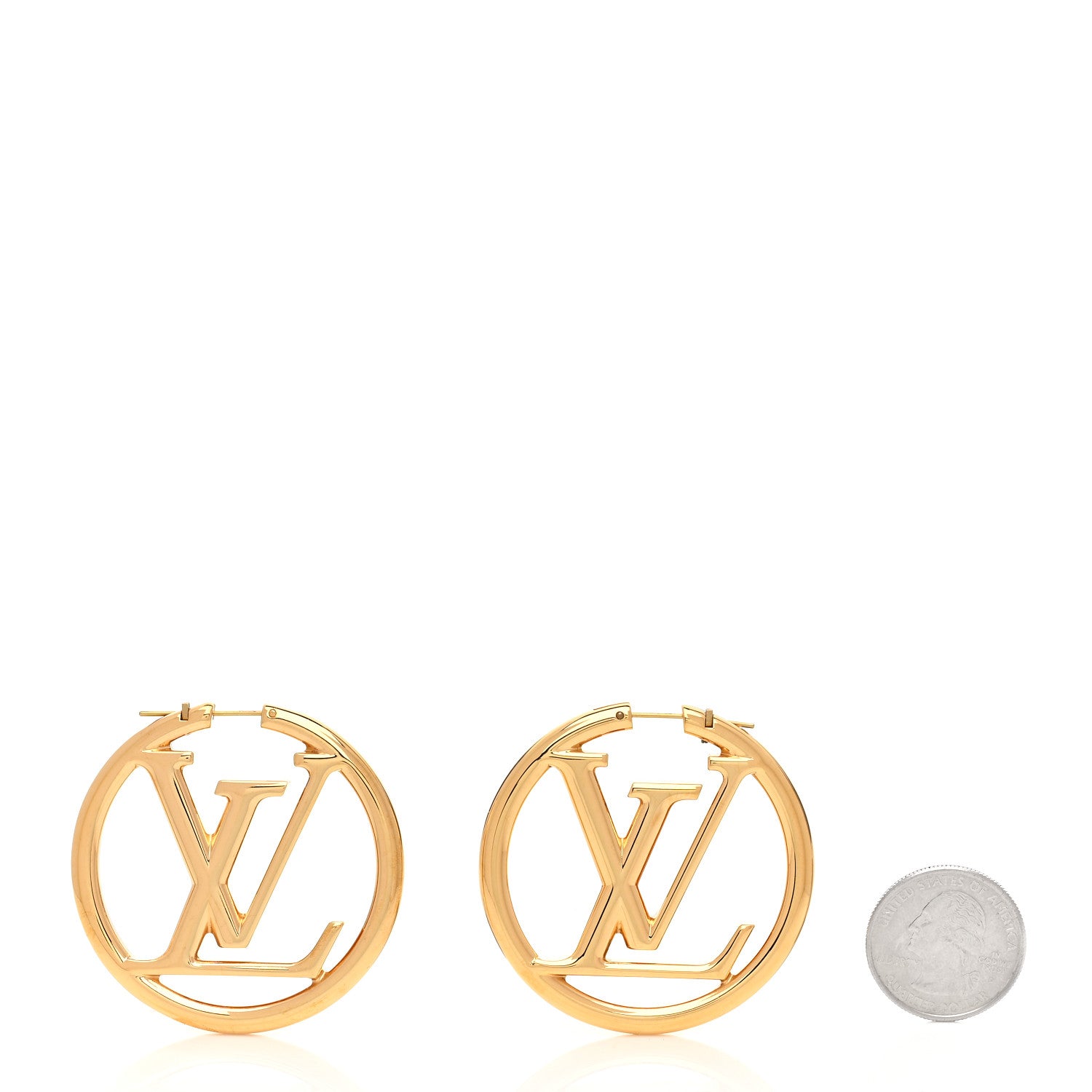 Louis Vuitton Metal Louise Hoop Earrings Gold 2 of 4