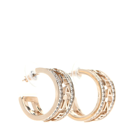 Chanel Metal Crystal Bow-tiful CC Hoop Earrings Gold 3 of 7