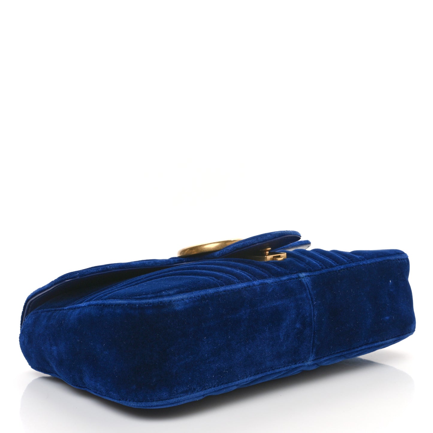Velvet Matelasse Medium GG Marmont Shoulder Bag Cobalt Blue