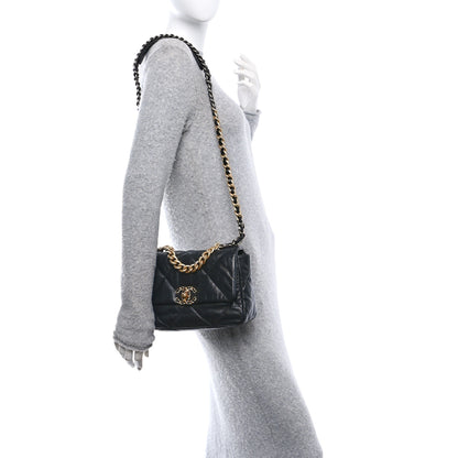Chanel Goatskin Quilted Medium Chanel 19 Flap Black 2 of 10