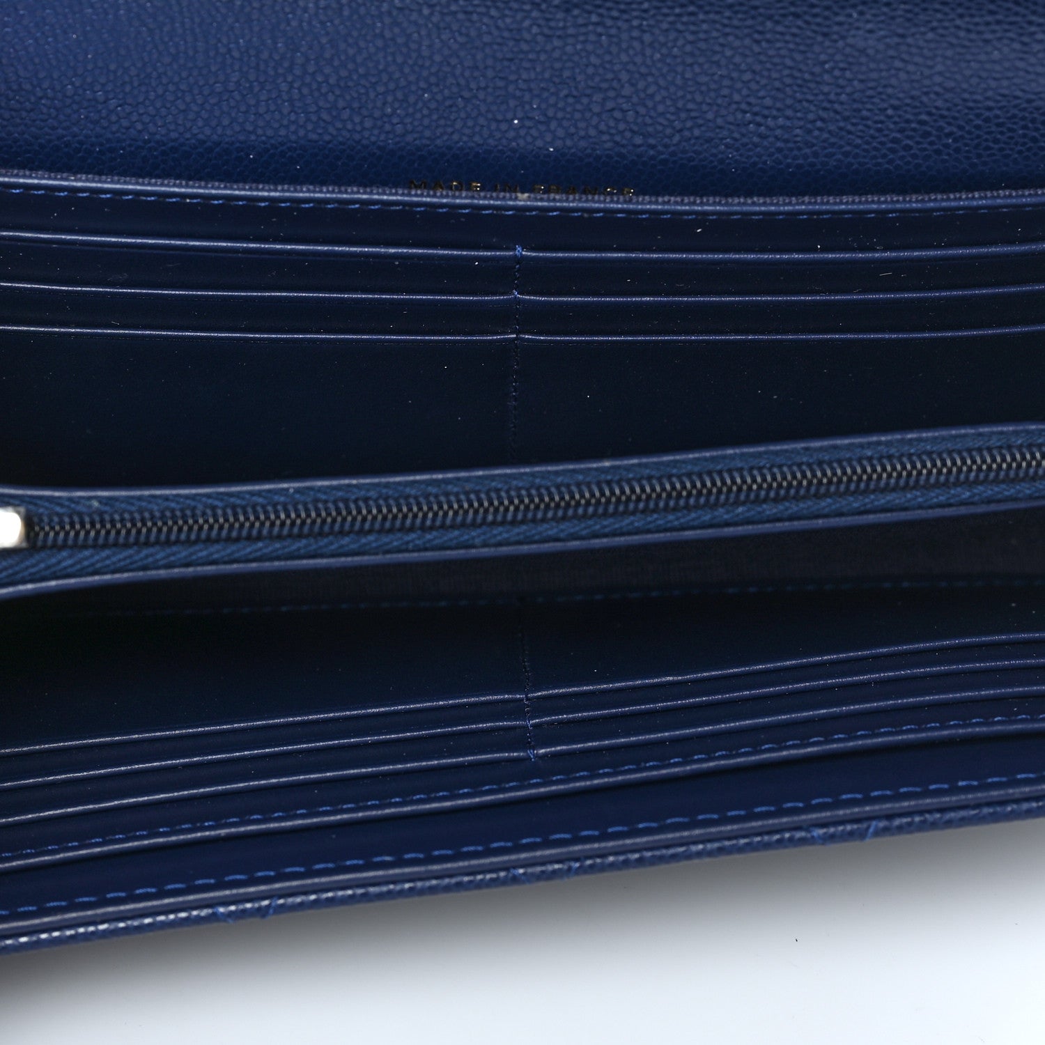 Chanel Caviar Quilted Large Gusset Flap Wallet Navy 5 of 7