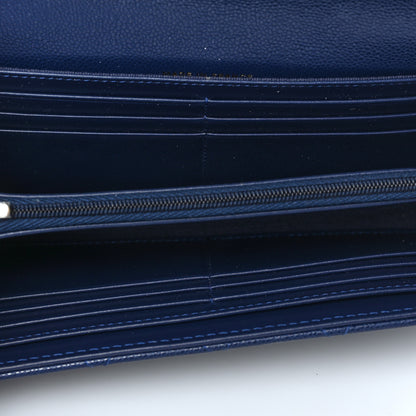 Chanel Caviar Quilted Large Gusset Flap Wallet Navy 5 of 7