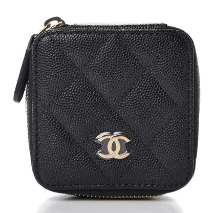 Chanel Caviar Quilted Jewelry Travel Case Black 8 of 9