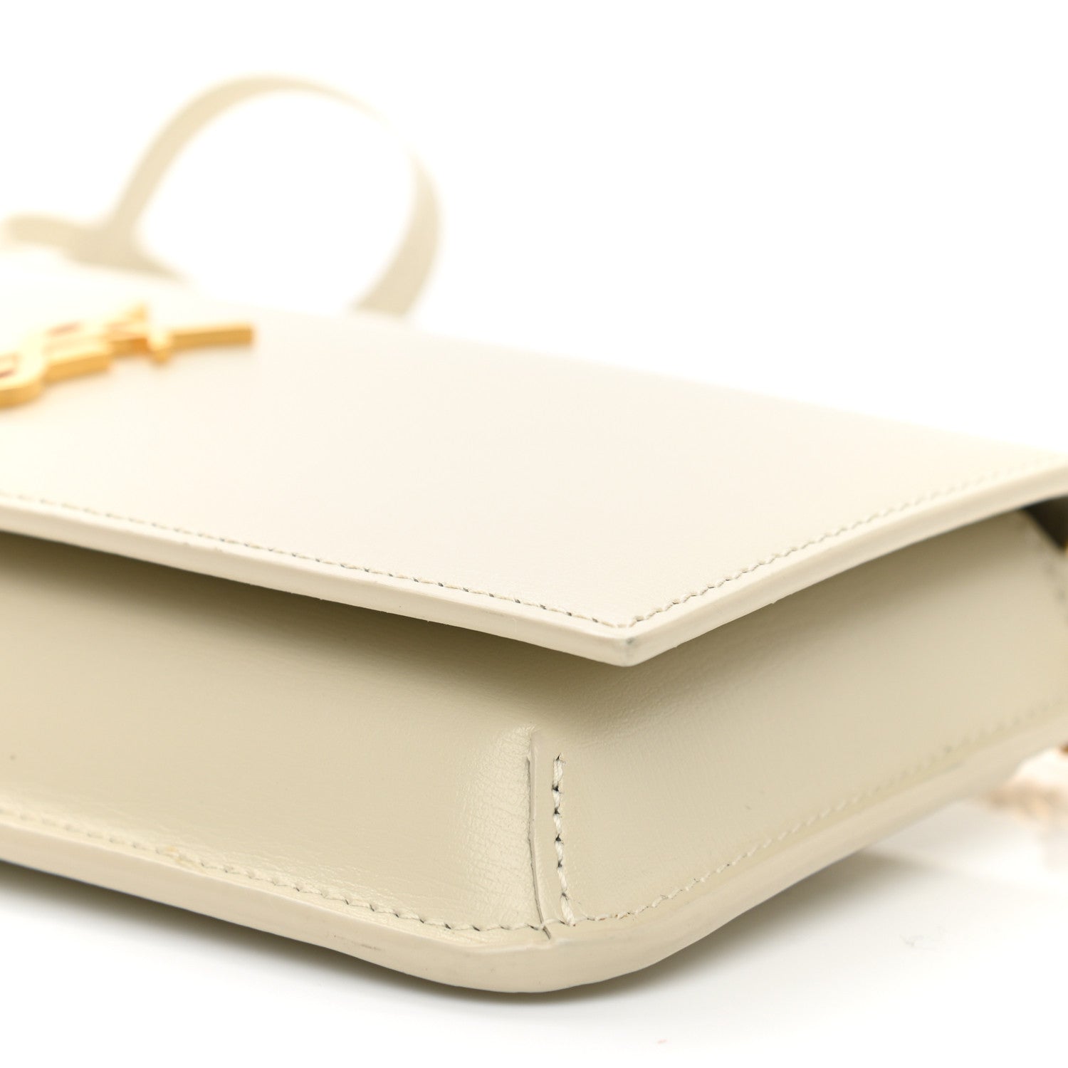 Saint Laurent Smooth Calfskin Monogram Phone Holder Crossbody Blanc Vintage 10 of 11