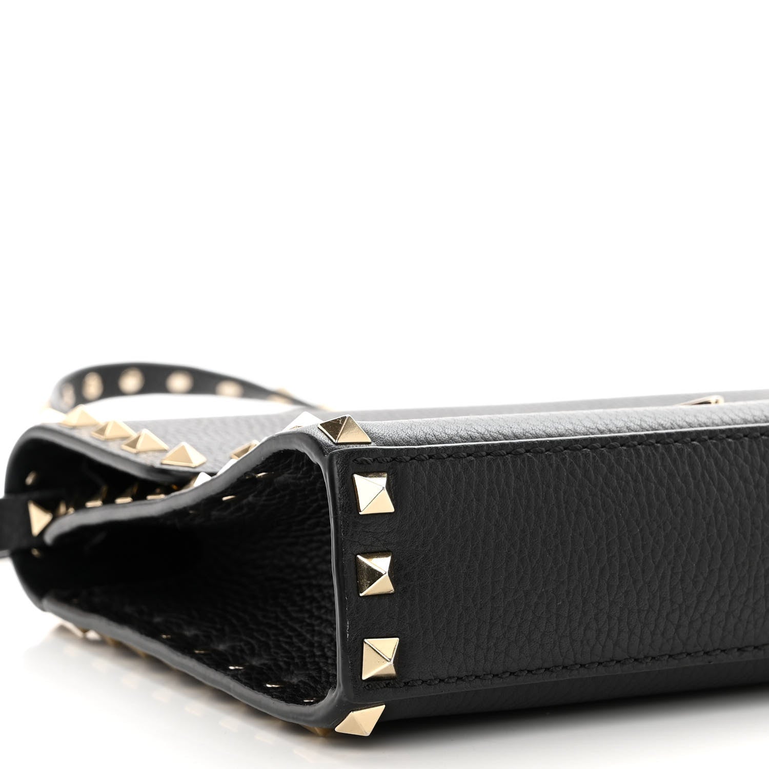 Valentino Garavani Pebbled Calfskin Medium Rockstud Flip Lock Crossbody Bag Black 8 of 9