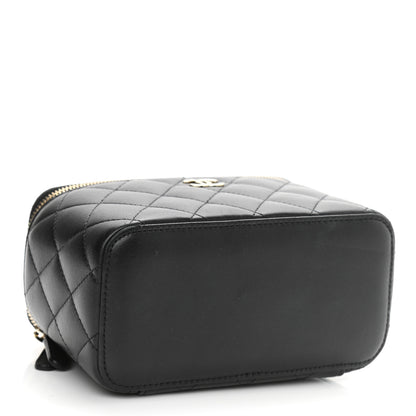 Chanel Lambskin Quilted Small Top Handle Vanity Case With Chain Black 4 of 12