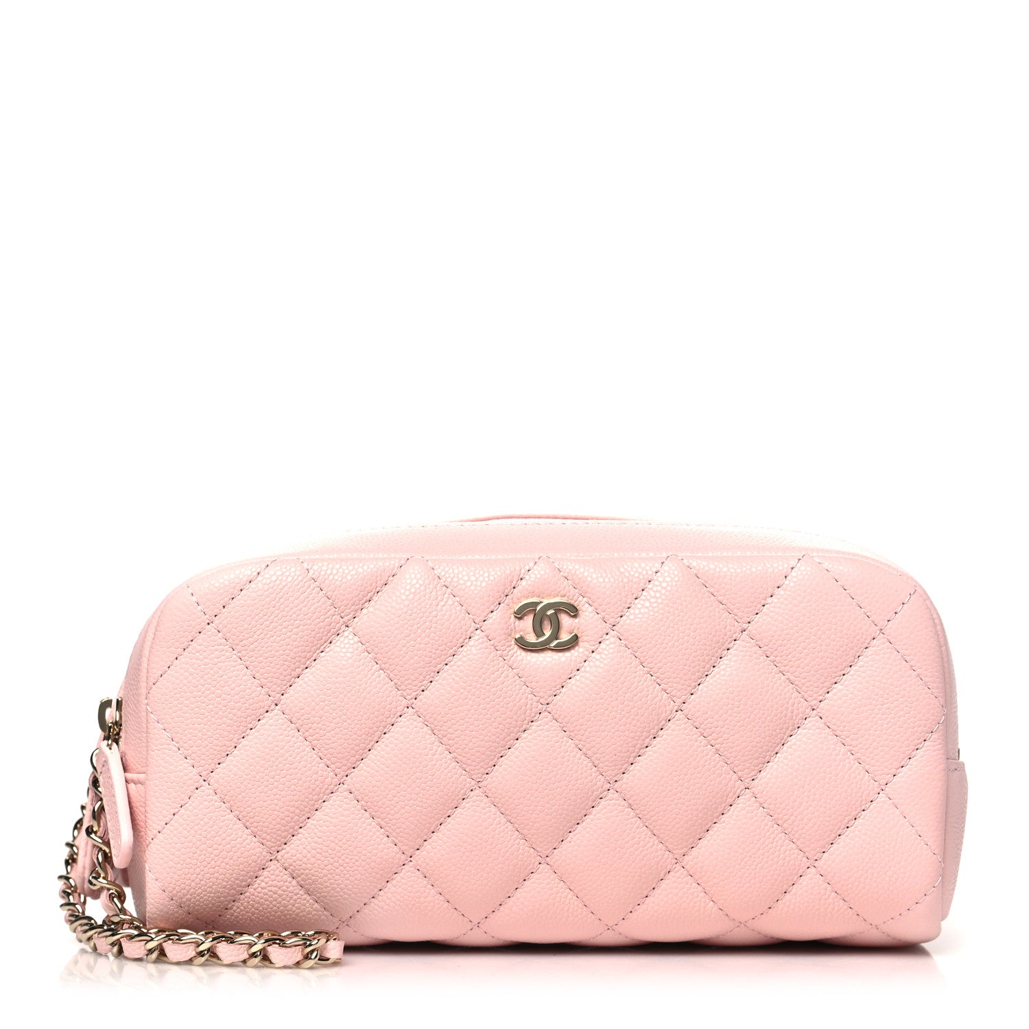 Chanel Caviar Quilted Toiletry Case With Chain Light Pink 1 of 10