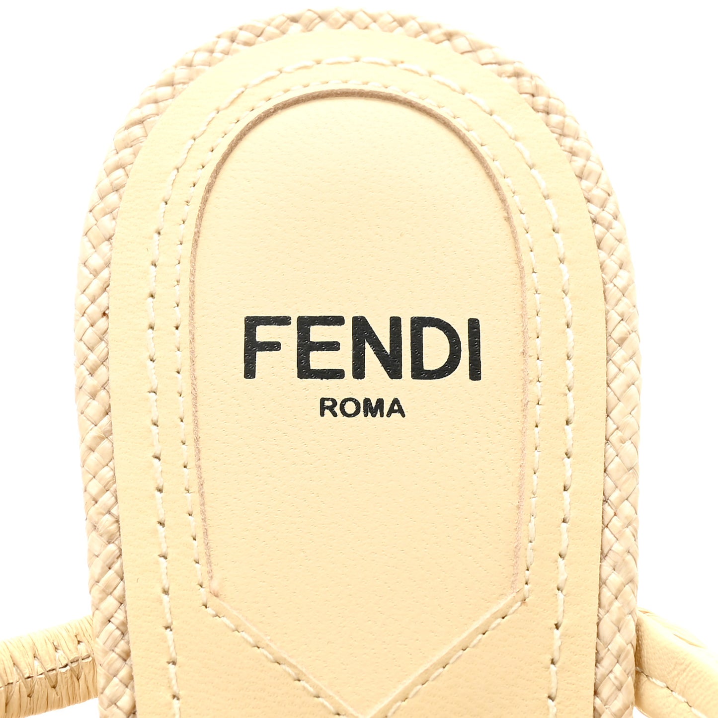 Raffia Intreccio Fendi First 95mm Slide Sandals 36 Paglia