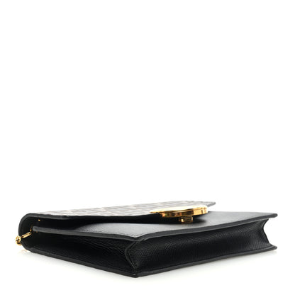 Fendi Vitello Cruise F is Fendi Bi-Color FF 1974 Embossed Medium Envelope Wallet On Chain Black Maya 4 of 9