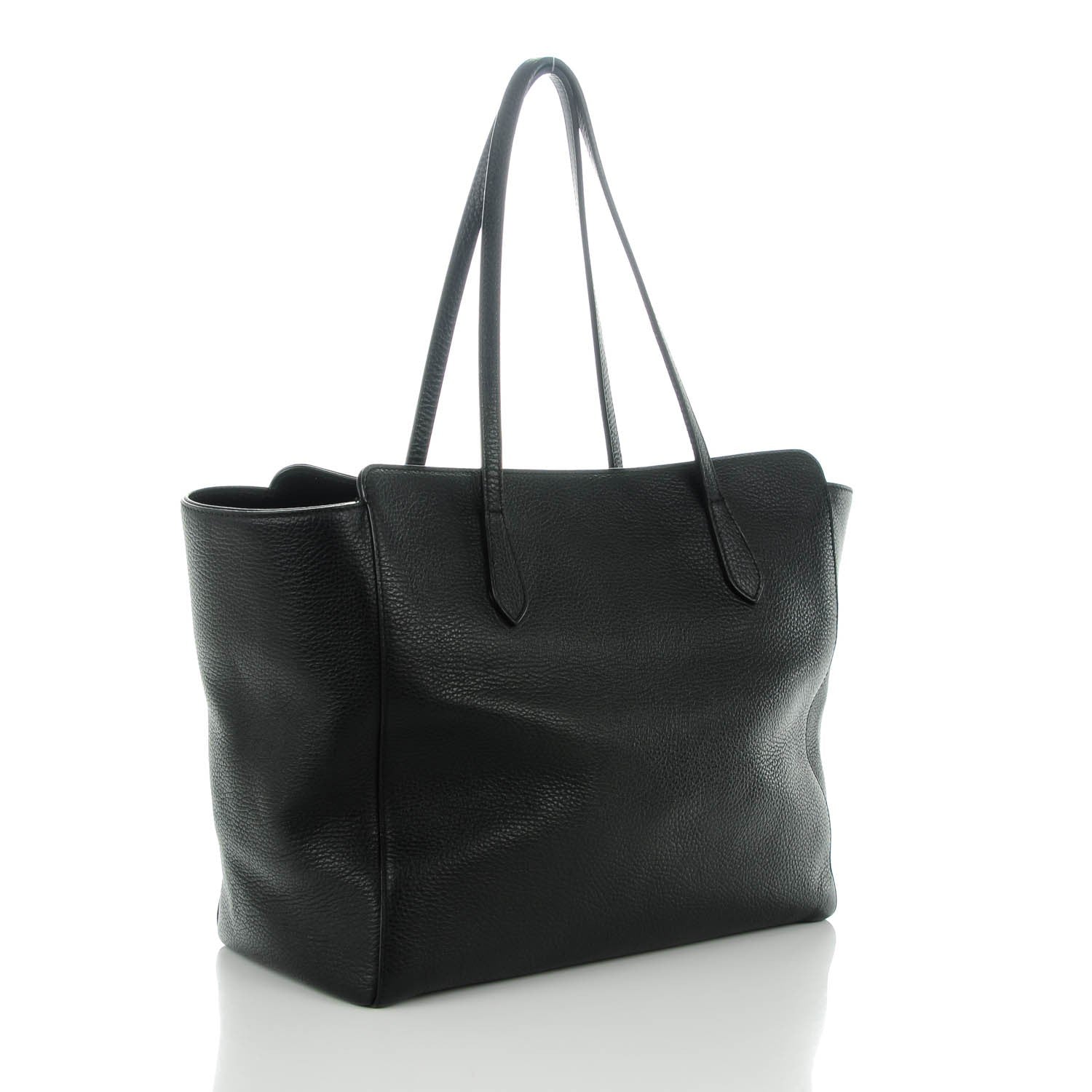 Gucci Pebbled Calfskin Medium Swing Tote Black 3 of 6