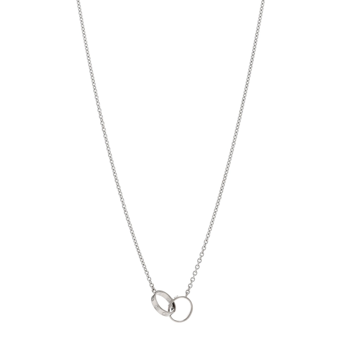 18K White Gold Interlocking LOVE Necklace