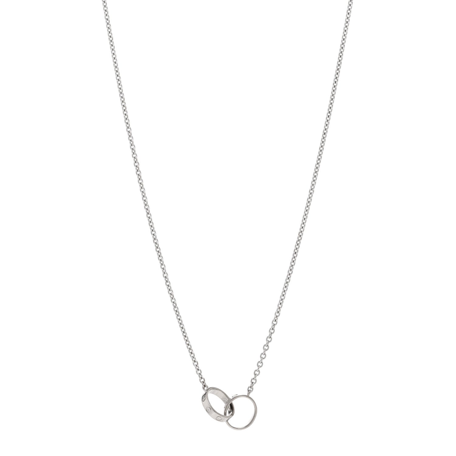 Cartier 18K White Gold Interlocking LOVE Necklace 1 of 4