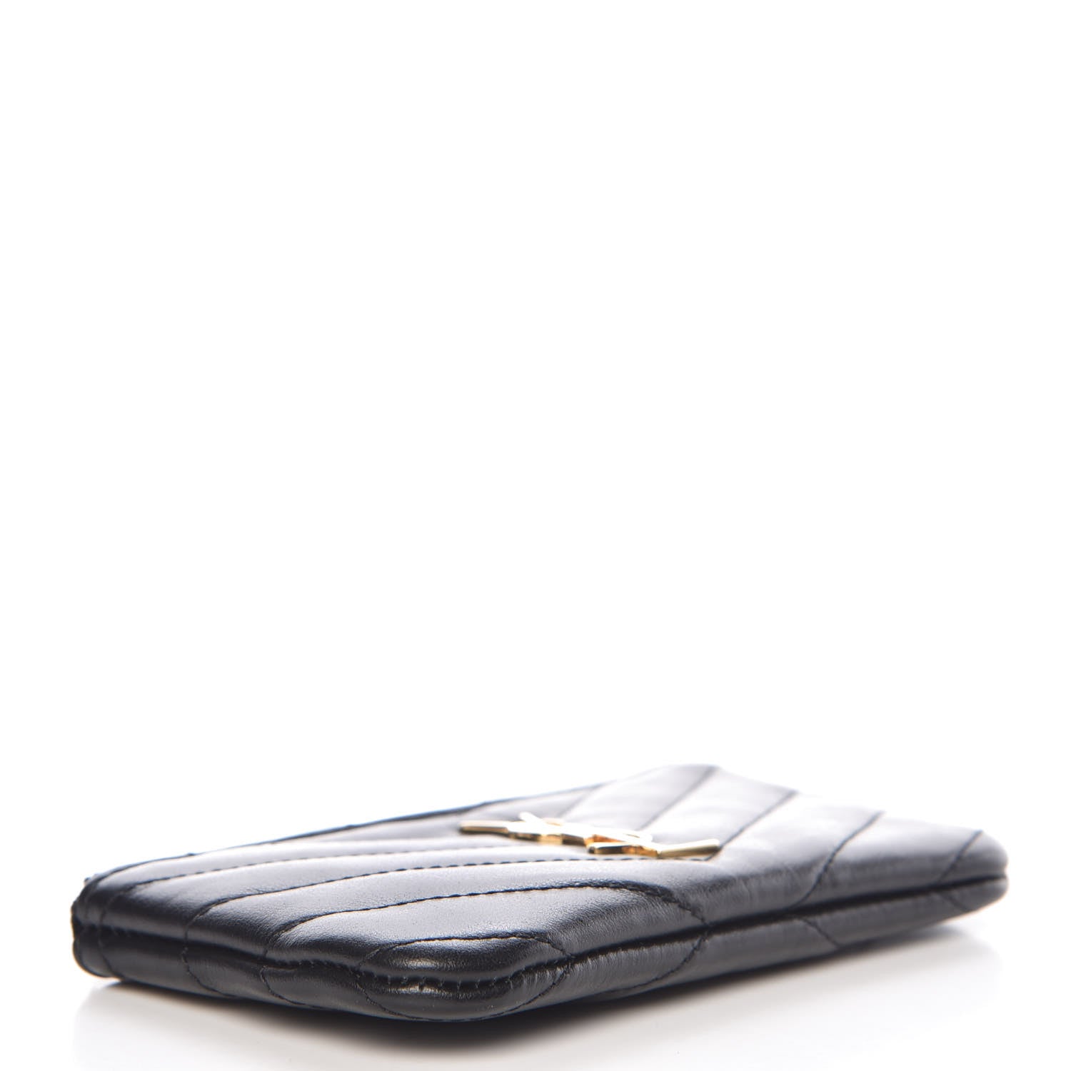 Saint Laurent Calfskin Matelasse Monogram Key Pouch Black 4 of 8