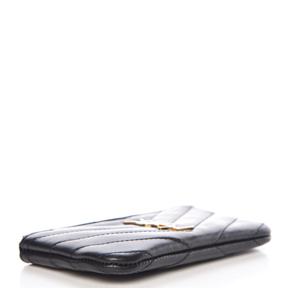 Saint Laurent Calfskin Matelasse Monogram Key Pouch Black 4 of 8