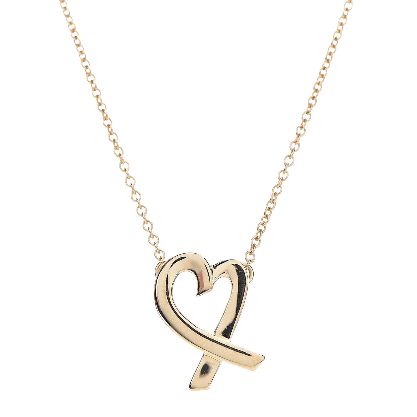 18K Yellow Gold Small Paloma Picasso Loving Heart Pendant Necklace