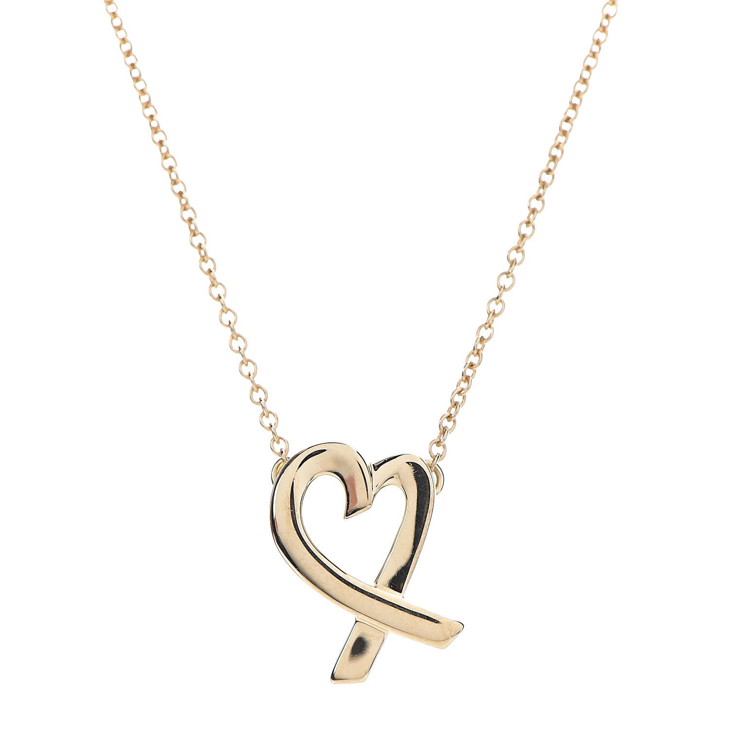 Tiffany 18K Yellow Gold Small Paloma Picasso Loving Heart Pendant Necklace 5 of 7