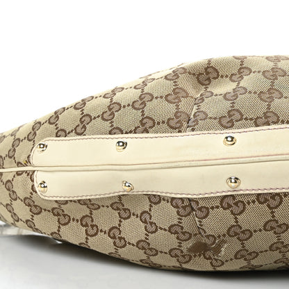 Gucci Monogram Large Biba Studded Hobo Off White 6 of 11