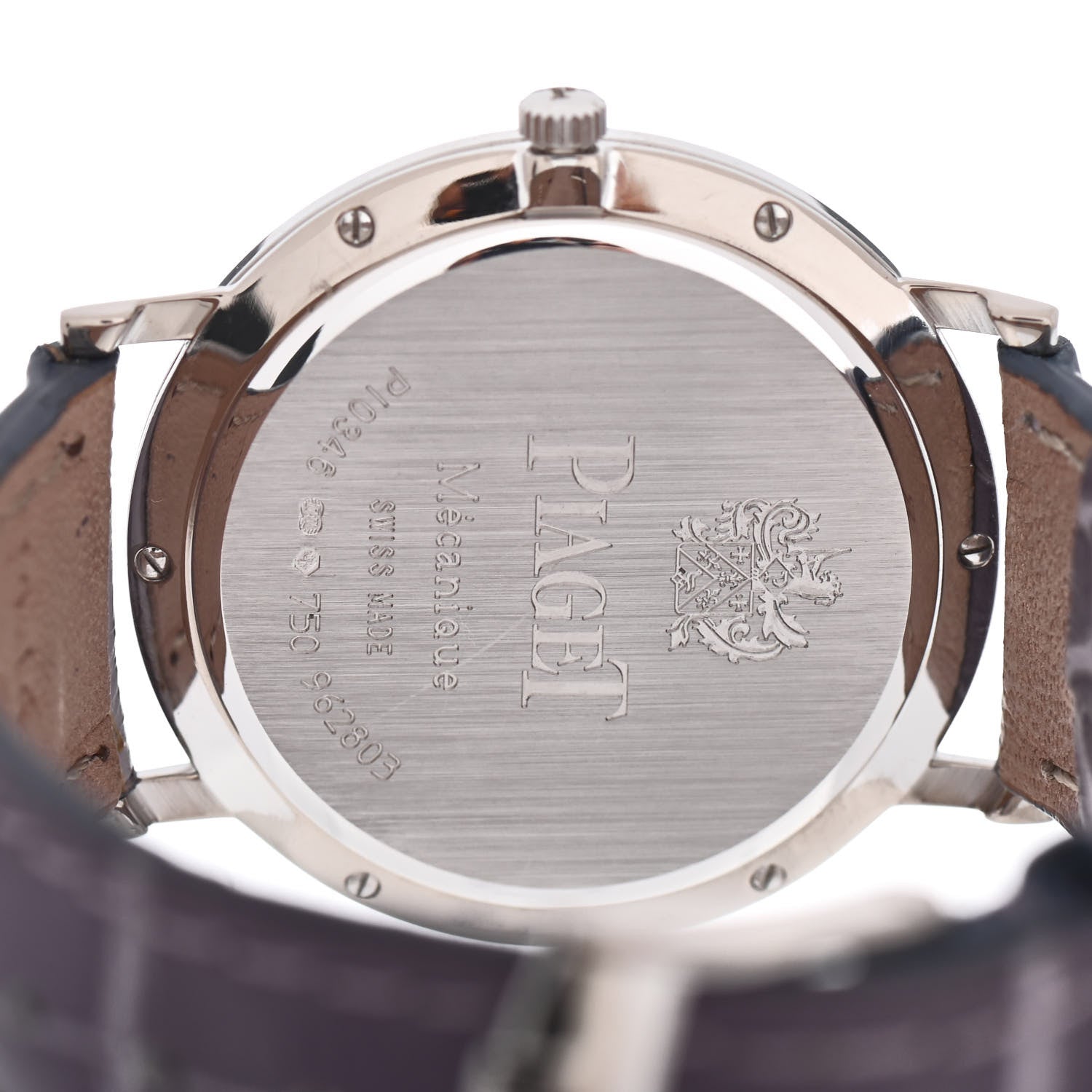 Piaget 18K White Gold Alligator Diamond Bezel Mother of Pearl 34mm Altiplano Manual Winding Watch 4 of 4